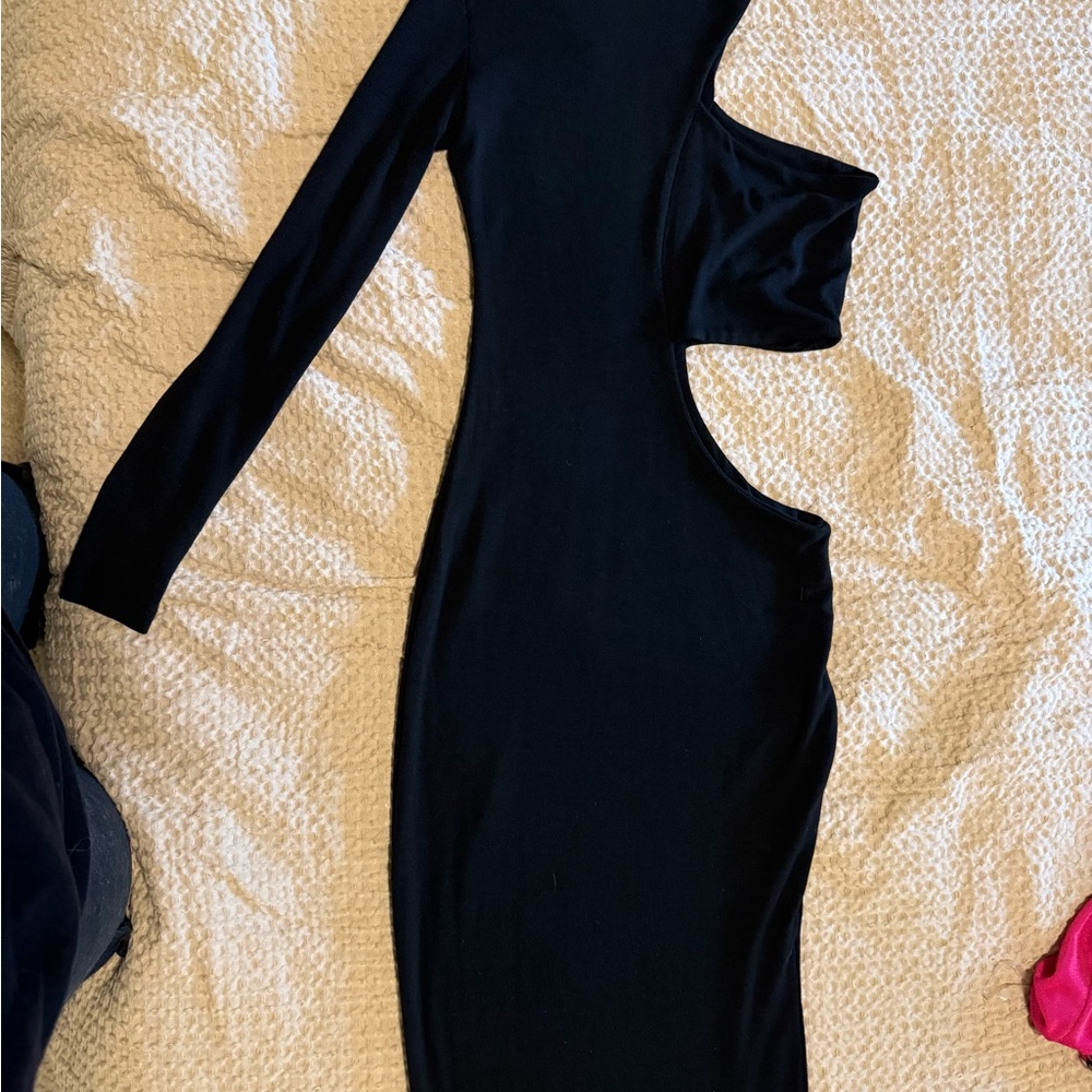 Matte Collection Black Cut-Out Maxi Dress